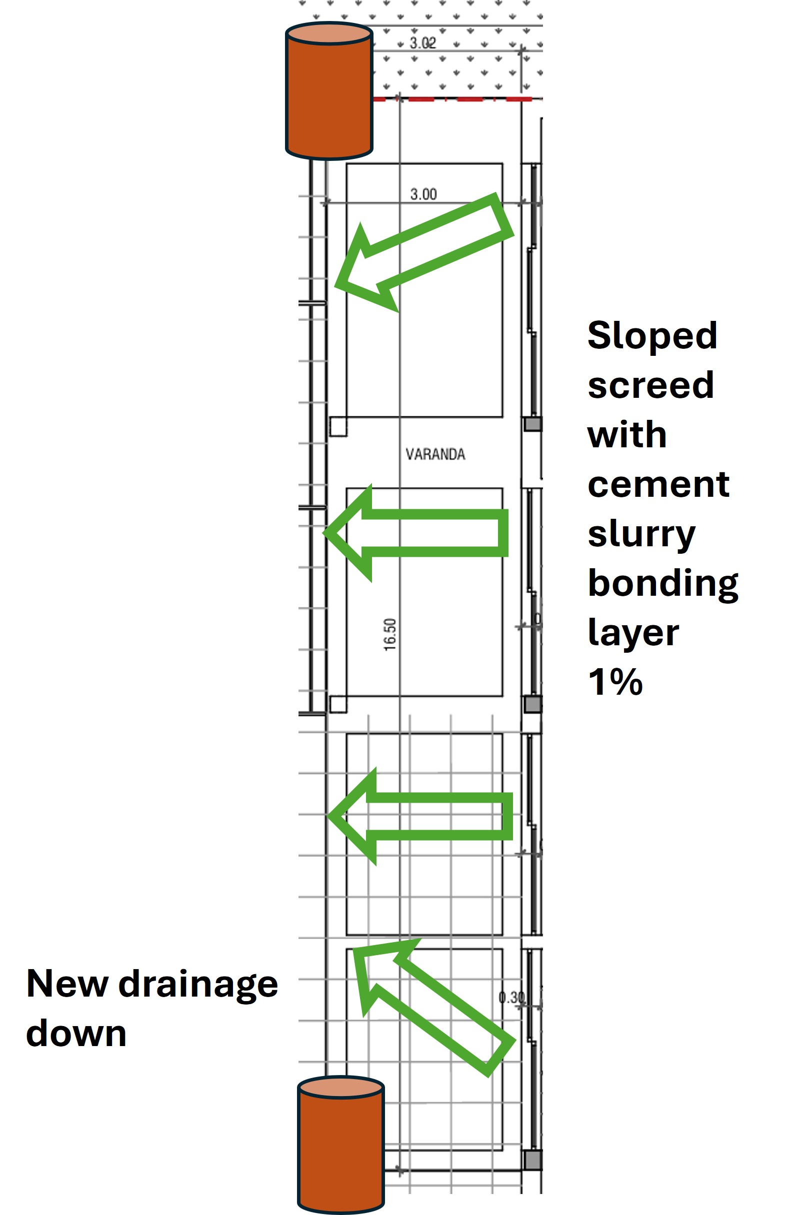 Gefälleplan Balkon hinten